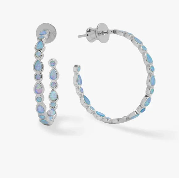 Melinda Maria Jewelry Melinda Maria Baby Isla Blue Opal Hoop
